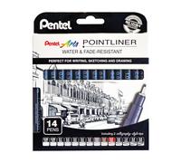 Pentel Arts Pointliner Pens, Technical Drawing Fineliners YS20P-14 (14 Pack)
