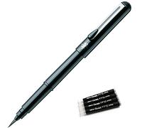 Pentel Arts Portable Pocket Brush Pen (Medium Point) 1Pen 2Refills +Refill FP10 4set