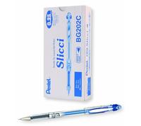 Pentel Arts Slicci 0.25 mm Extra Fine Gel Pen, Blue Ink, Box of 12 (BG202-C) by Pentel