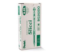 Pentel Arts Slicci 0.25 mm Extra Fine Gel Pen Green Ink Box of 12 BG202-D