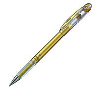 Pentel Arts Slicci Metallic 0.8 mm Needle Tip Gel Pen, Gold Ink, Box of 12 (BG208-X)