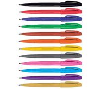 Pentel Assorted Colour Pack Original Sign Pen S520 Fibre Tip Marker Pens Colour Fineliner 2mm Nib 1mm Line Width (1 Of Each Colour - 12 Pens -...