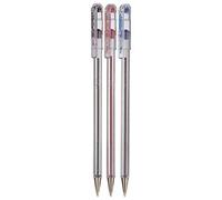 Pentel Assorted Colour Pack Superb Ballpoint Pen Ball Point Pens 0.7mm Nib Tip 0.25mm Line Width Fine Line Refillable Ink BK77 (1 Of Each Colour - 3 Pens - Black Blue Red)