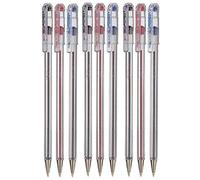 Pentel Assorted Colour Pack Superb Ballpoint Pen Ball Point Pens 0.7mm Nib Tip 0.25mm Line Width Fine Line Refillable Ink BK77 (3 Of Each Colour - 9 Pens - Black Blue Red)