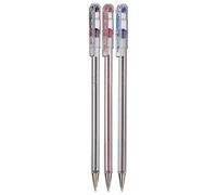 Pentel Assorted Colour Pack Superb Ballpoint Pen Ball Point Pens 0.7mm Nib Tip 0.25mm Line Width Fine Line Refillable Ink BK77 (1 Of Each Colour - 3 Pens - Black Blue Red)
