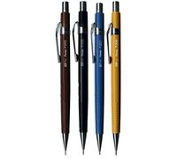 Pentel Assorted Size Pack P200 Series Automatic Mechanical Draughting Pencil Refillable Lead Eraser (1 Of Each Size - 4 Pens - 0.3mm, 0.5mm, 0.7mm, 0.9mm)