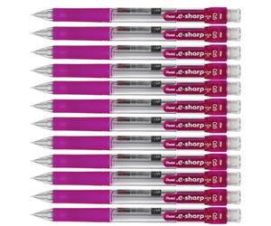 Pentel AZ125 e-Sharp Mechanical Pencil, 0.5mm HB Lead - Pink (Pack of 12)