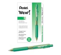 Pentel BK440 Retractable Ballpoint Pen and Ergonomic Triangular Grip Zone Pack of 12 Green