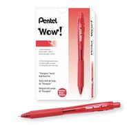 Pentel BK440 Retractable Ballpoint Pen and Ergonomic Triangular Grip Zone Pack of 12 red