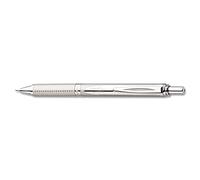 Pentel BL407-A EnerGel Sterling Gel Ink Pen with Silver Metal Casing, 0.35 mm Tip - Black