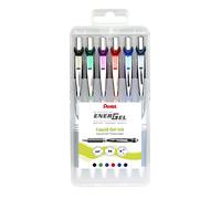Pentel BL77-6 EnerGel Retractable Gel Ink Rollerball Pen - 0.7mm Ball Diameter = 0.35mm Line Width - Refillable Plastic Box - Pack of 6 - Assorted Colours - 12 Colours