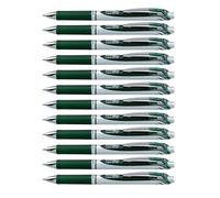 Pentel BL77-D3X EnerGel Retractable Gel Rollerball Pen 0.7mm Ball Diameter = 0.35mm Line Width Refillable Pack of 12 Forest Green