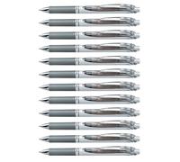 Pentel BL77-NX EnerGel Retractable Gel Rollerball Pen 0.7mm Ball Diameter = 0.35mm Line Width Refillable Pack of 12 Grey