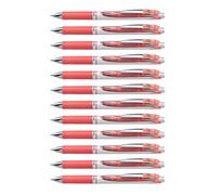 Pentel BL77-P3X EnerGel Retractable Gel Rollerball Pen - 0.7mm Ball Diameter = 0.35mm Line Width - Refillable - Pack of 12 - Coral