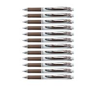 Pentel BL77-SPX EnerGel Retractable Gel Rollerball Pen 0.7mm Ball Diameter = 0.35mm Line Width Refillable Pack of 12 Sepia