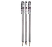 Pentel Black Superb Ballpoint Pen Ball Point Pens 0.7mm Nib Tip 0.25mm Line Width Fine Line Refillable Ink BK77 (Pack Of 3)