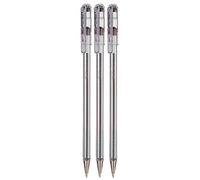 Pentel Black Superb Ballpoint Pen Ball Point Pens 0.7mm Nib Tip 0.25mm Line Width Fine Line Refillable Ink BK77 (Pack Of 3)