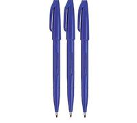 Pentel Blue Original Sign Pen S520 Fibre Tip Marker Pens Colour Fineliner 2mm Nib 1mm Line Width (Pack Of 3)