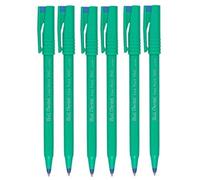 Pentel Rollerball Pen R50 — Blue, Fine 0.8mm Cushioned Nib, 0.4mm Line, 77% Recycled (Pack of 6)