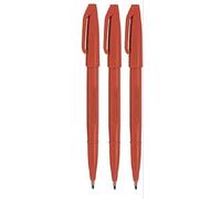 Pentel Brown Original Sign Pen S520 Fibre Tip Marker Pens Colour Fineliner 2mm Nib 1mm Line Width (Pack Of 3)