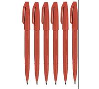 Pentel Brown Original Sign Pen S520 Fibre Tip Marker Pens Colour Fineliner 2mm Nib 1mm Line Width (Pack Of 6)