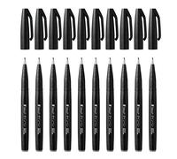 Pentel Brush Sign Pen Black - Pack of 10