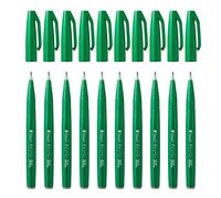 Pentel Brush Sign Pen - Green (Pack of 10)