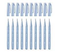 Pentel Brush Sign Pen Grey Blue - Pack of 10
