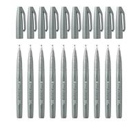 Pentel Brush Sign Pen - Grey (Pack of 10), SES15C-N