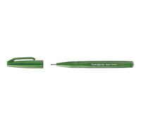 Pentel Brush Sign Pen SES15C-12, Fibre-Tip Pen, Brush-Like Tip 10 olive green