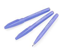 Pentel Brush Sign Pen SES15C - Brush Nib - Fibre Tip - Blue Violet - Pack of 3