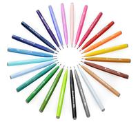 Pentel Brush Sign Pen SES15C - Brush Nib - Fibre Tip - Full Range Set - 24 Pens