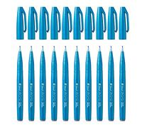 Pentel Brush Sign Pen - Sky Blue (Pack of 10), SES15C-S