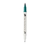 Pentel Brush Sign Pen Twin SESW30C Fibre Pen, 2 Brush-like Tips, Dark Green (Pack of 1)