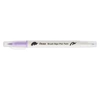 Pentel Brush Sign Pen Twin SESW30C Fibre Pen, 2 Brush-like Tips, Heliotropic (Pack of 1)