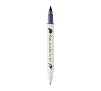 Pentel Brush Sign Pen Twin SESW30C Fibre-Tip Pen, 2 Brush-Like Tips, Light Grey (Pack of 1)