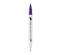Pentel Brush Sign Pen Twin SESW30C Fibre-Tip Pen, 2 Brush-Like Tips, Purple (Pack of 1)