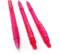 Pentel - BX417 Feel-It! Retractable Needle Point Ballpoint Pen - Pink - Pack of 3