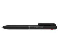 Pentel BXAC37A Calme 3 Colour Ballpoint Pen, Dampened Click Noise, Refillable, Line Width 0.35mm, Black/Red/Blue, Pack of 1