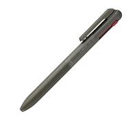 Pentel BXAC37D Calme 3-Colour Ballpoint Pen, Clearly Dampened Click Sound, Leather Look Grip Zone, Refillable, Ball 0.7 mm = Line Width 0.35 mm, Black/Red/Blue, Pack of 1