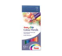 Pentel Arts Colouring Pencils Assorted Colours (Pack 12) - CB8-12U