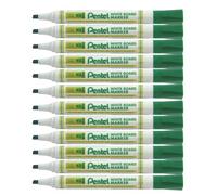Pentel Chisel Point White Board Marker - Green Ink (Pack of 12 Markers)
