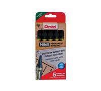 Pentel Permanent Marker N860 Chisel Tip – Pack of 5 – Black