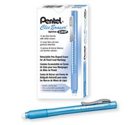Pentel Clic Eraser Grip, Retractable Eraser, Sky Blue Barrel, Box of 12 (ZE22S)