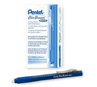 Pentel Clic Eraser with Rubber Grip - Blue Barrel (Pack of 12)