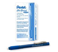 Pentel Clic Eraser with Rubber Grip - Blue Barrel (Pack of 12)