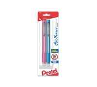 Pentel Clic Retractable Eraser with Grip, Assorted Barrels, 2 Pack (ZE21TBP2M)