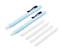 Pentel Clic Stick Eraser Rubber Holder - Blue Barrel + Clic White Eraser Refills (2)