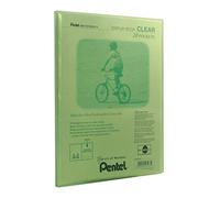 Pentel Display Book Clear, A4 Size, 20 Pockets, Green, 1 x Folder, DCF242D