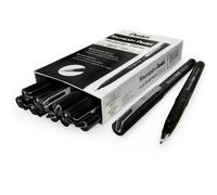 Pentel Disposable Fountain Pen ? JM20 ? Marbleized Gold and Black Barrel ? Black Ink ? Box of 12